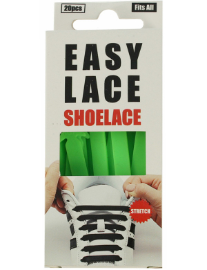 Easy Lace® Adult Flat Silicone Shoelaces 20pc - Green